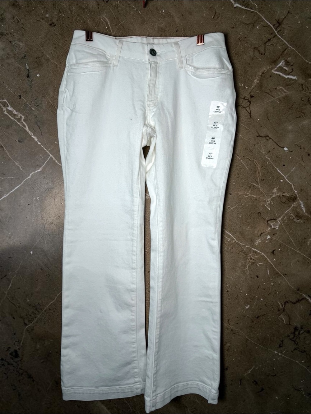 Eddie Bauer Jeans Mid Rise White Curvy Pants Flare Stretch Trousers White 4
